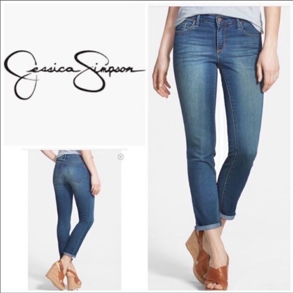 Jessica Simpson High Rise Forever Rolled Ankle Jeans - Picture 8 of 8
